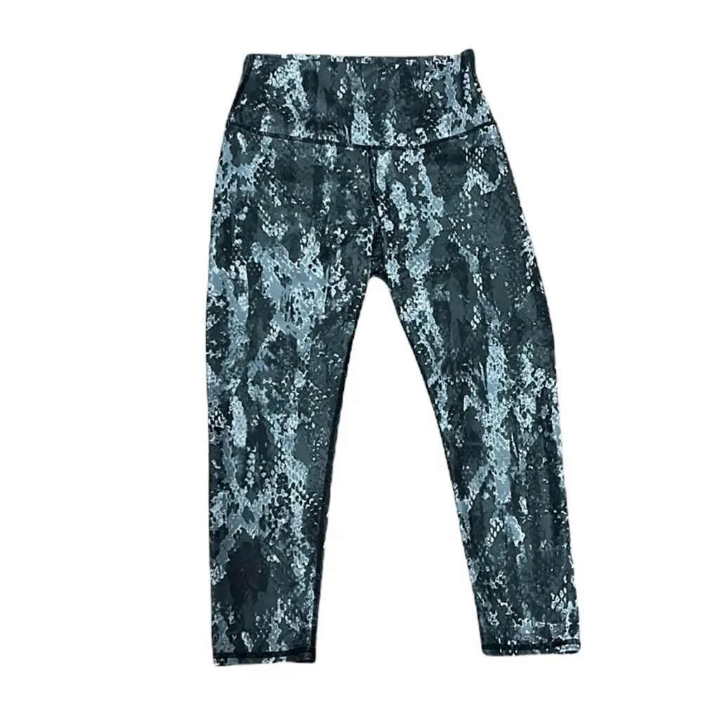 ALO Yoga Snakeskin Print Cropped Leggings Size S